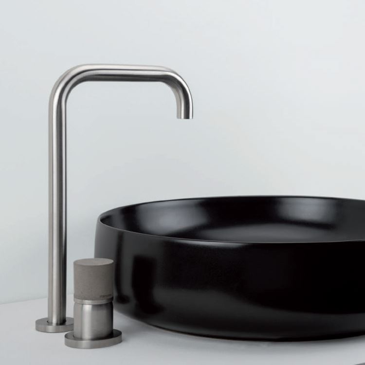 Miscelatore monocomando con canna girevole Diametro35 Inox Concrete Ritmonio