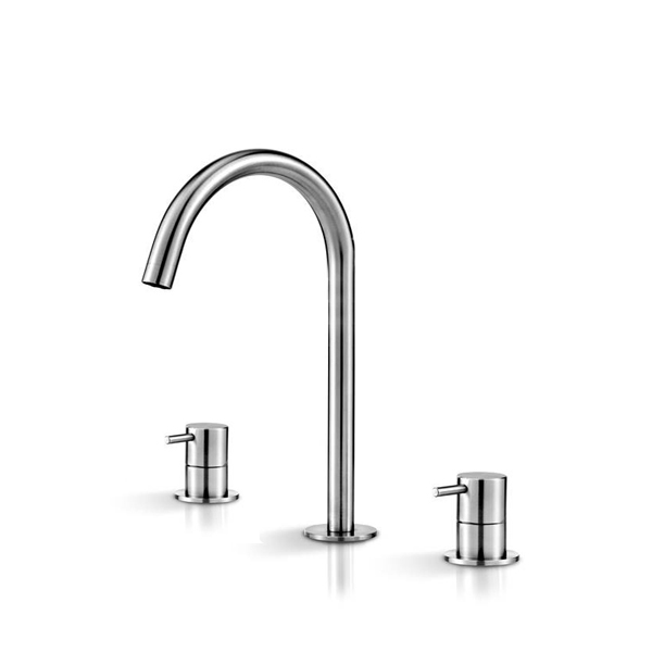 Miscelatore 3 fori per lavabo con bocca erogazione Collezione Deco by Linki
