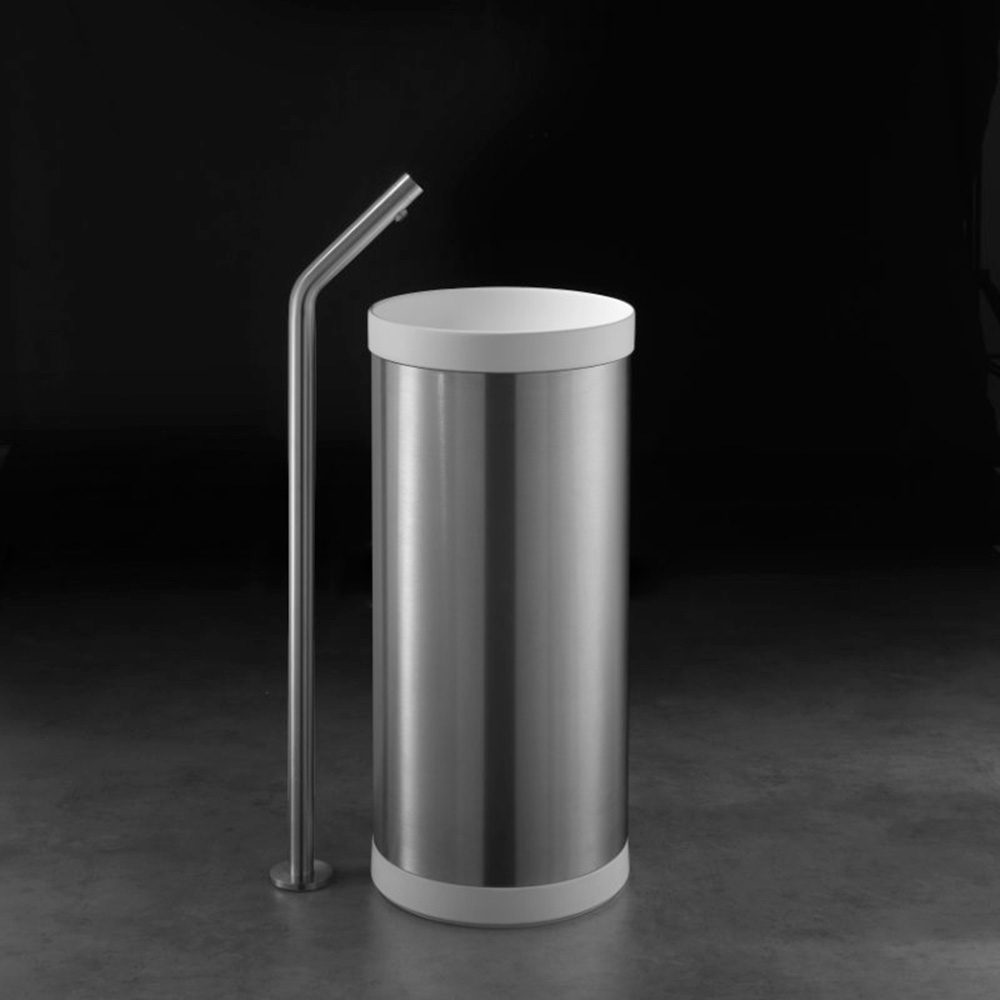 Lavabo a colonna con scarico a pavimento Collezione DUO by Linki