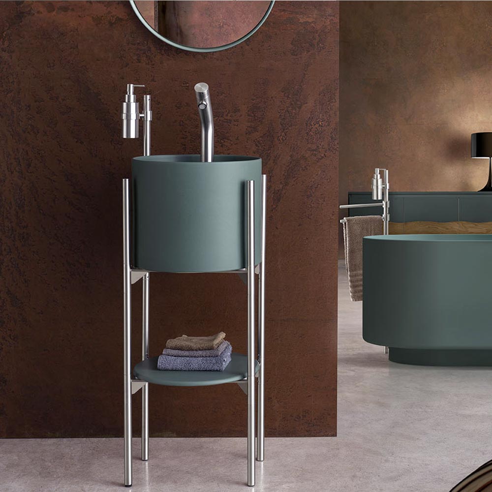 Lavabo da appoggio Poli con foro rubinetto e diametro 36cm AeT Italia