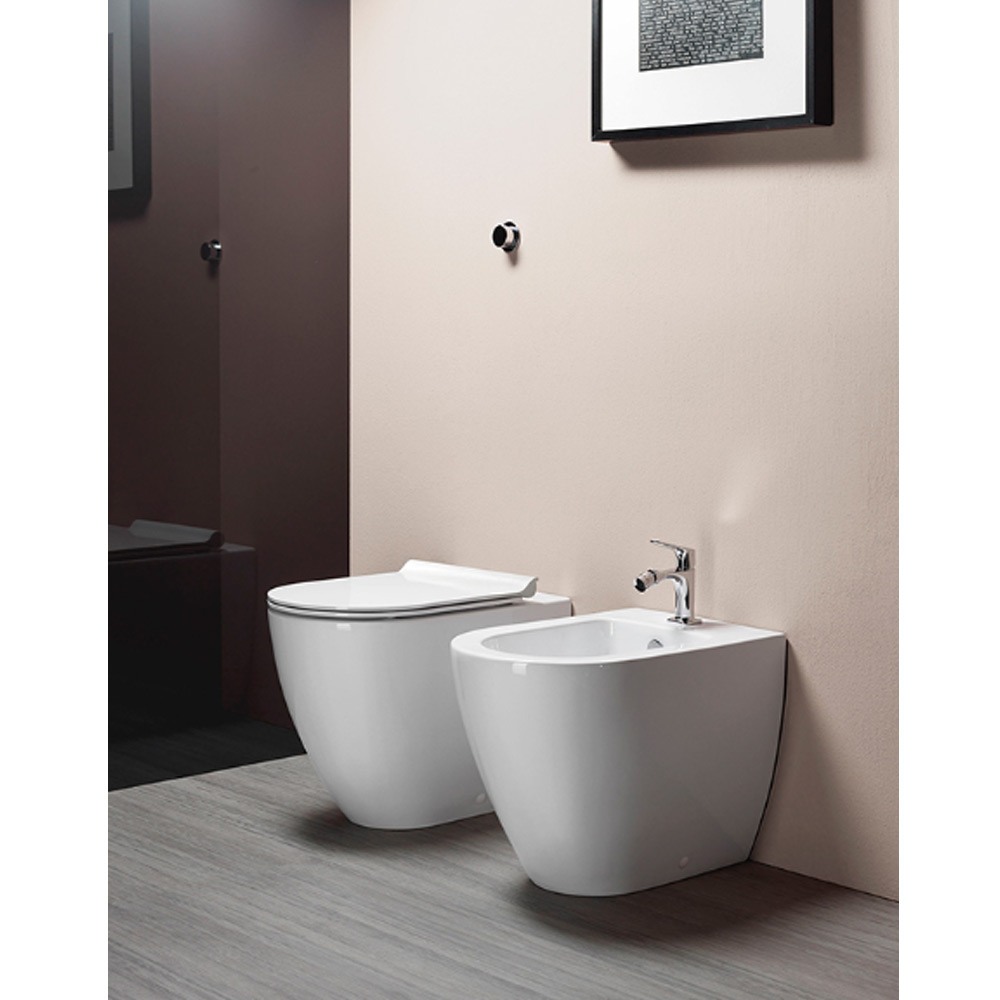 Bidet a terra bianco lucido Pura GSI