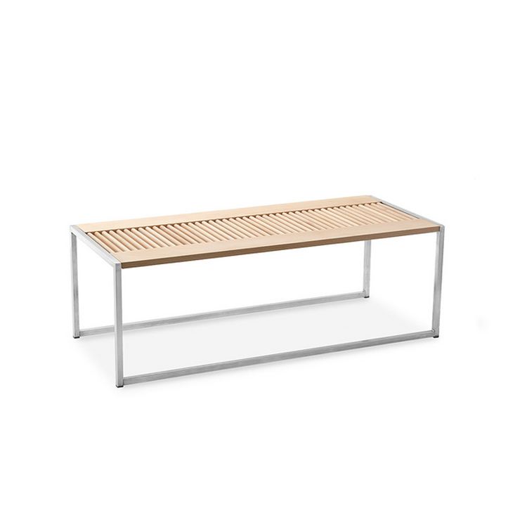 Panca in legno con struttura in acciaio inox Sauna Vita