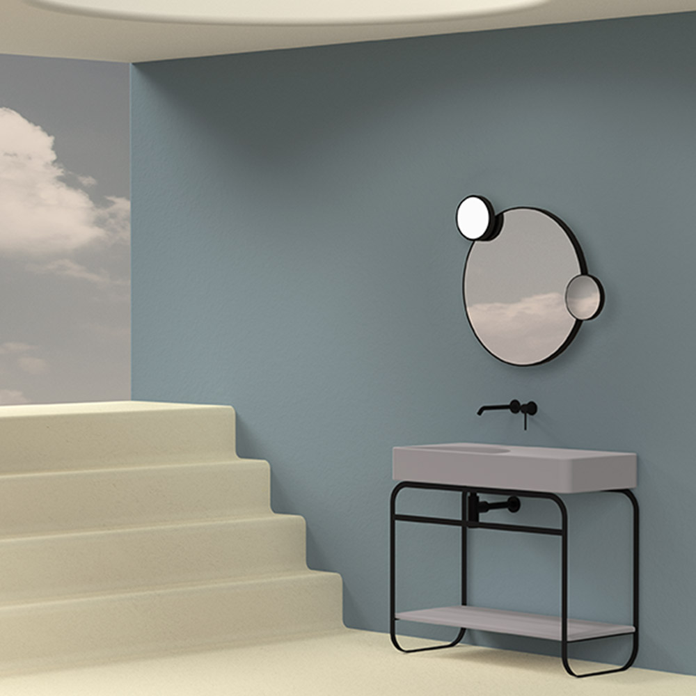 Lavabo con struttura in acciaio Lunaris 101 Alice Ceramica