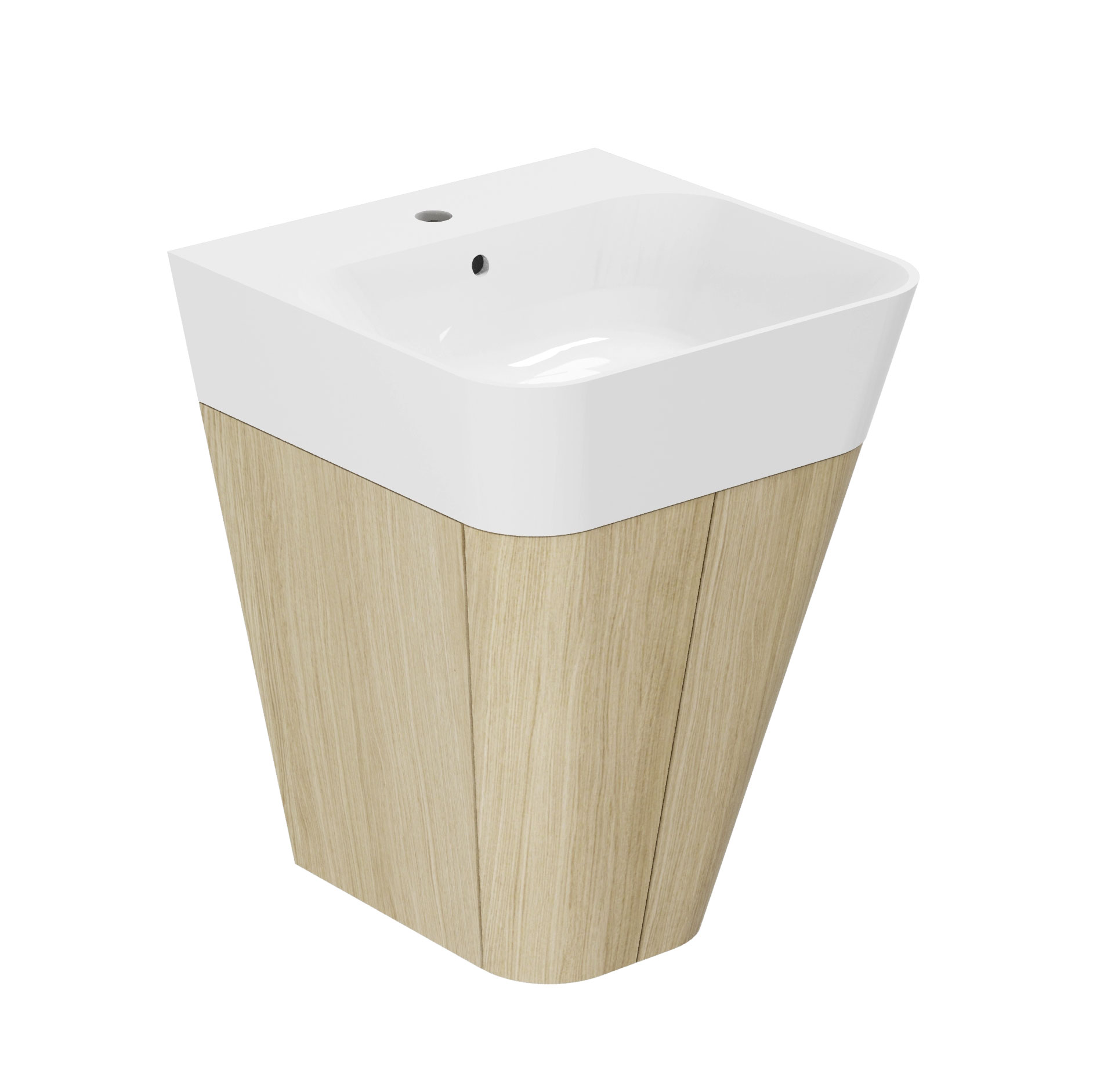 Mobile sospeso collezione Build in finitura Olmo bianco, Olmo naturale o Cemento