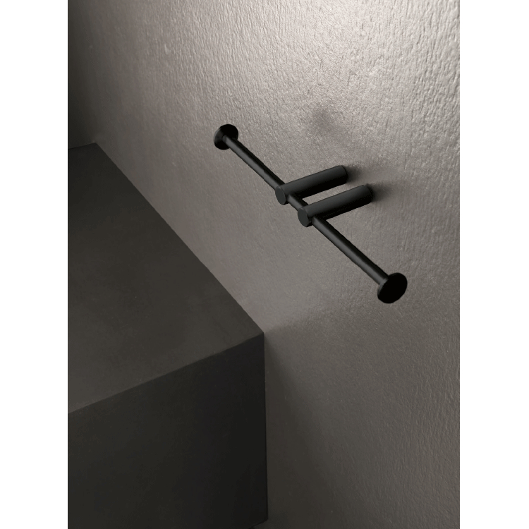 Portarotolo doppio a parete Stiff Black/White Oml