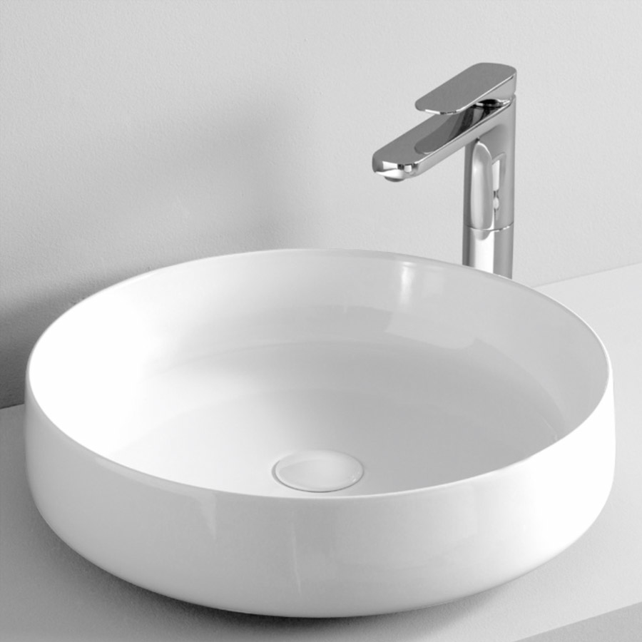 Lavabo Circolare da Appoggio H. 12,5 cm Cognac Artceram