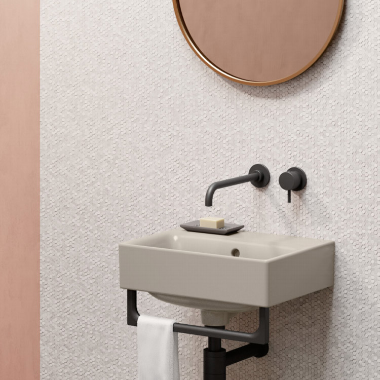 Lavabo da appoggio 40x32 cm in ceramica opaca Color Elements Gsi