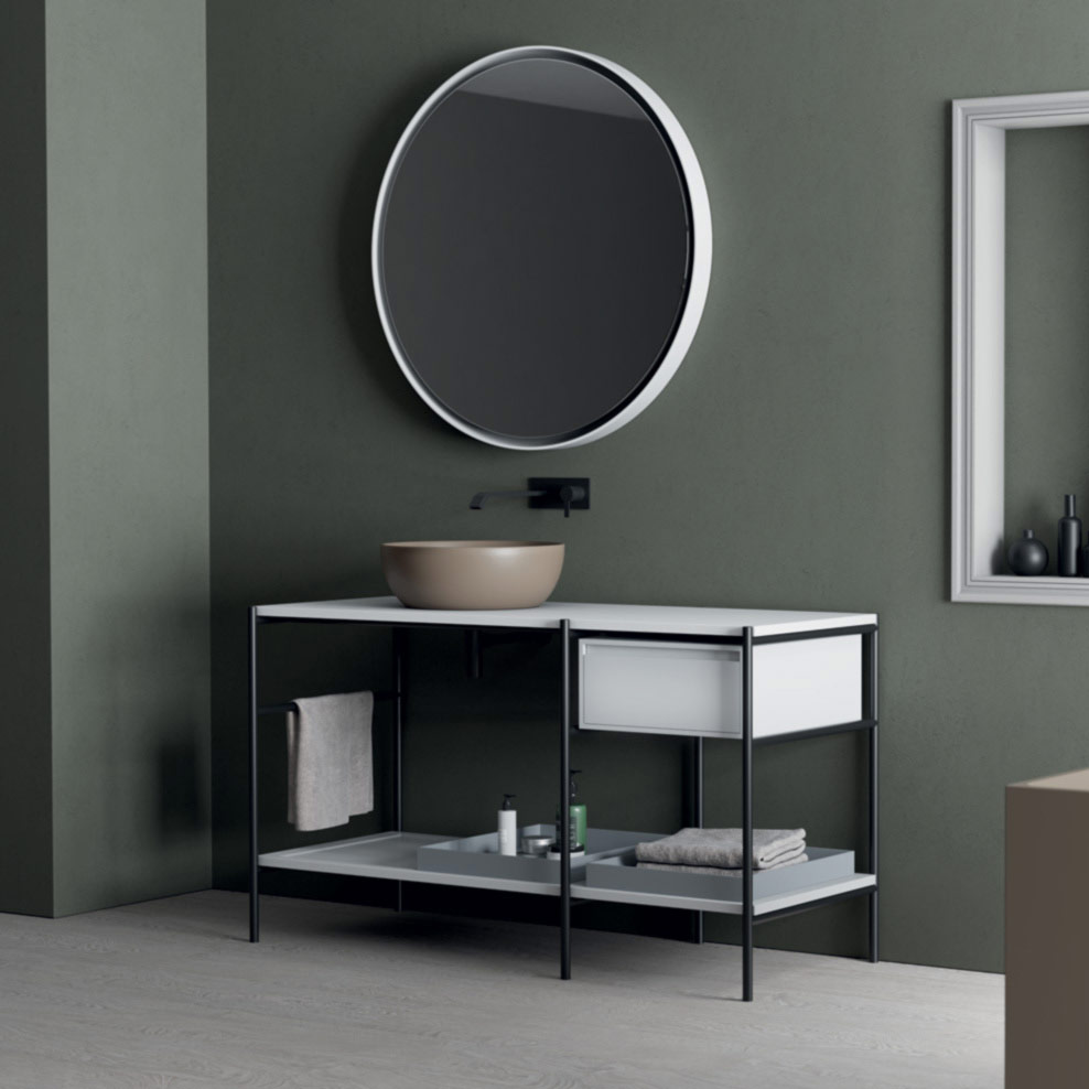 Sistema componibile con lavabo da appoggio Velo 131 Nic Design