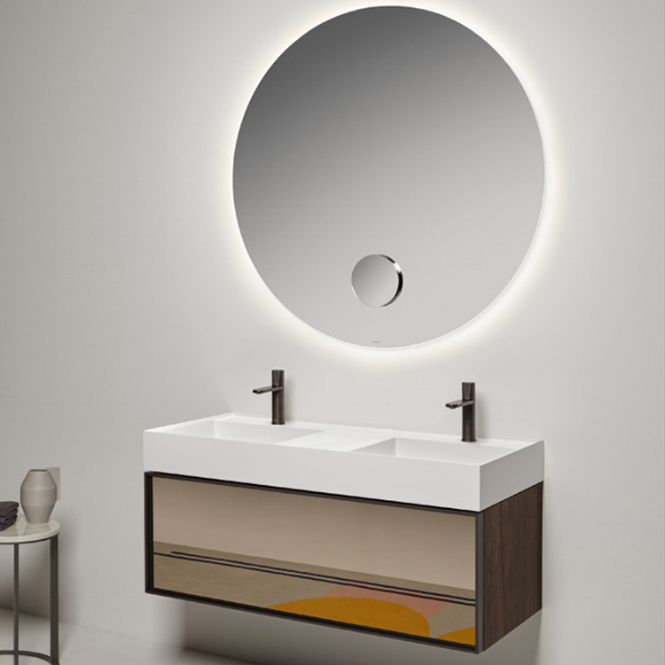 Mobile bagno in vetro con doppio lavabo Monoblocchi antoniolupi
