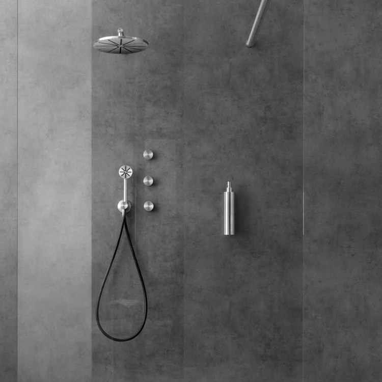 Sistema doccia ad incasso con doccetta e soffione Kronos Linki