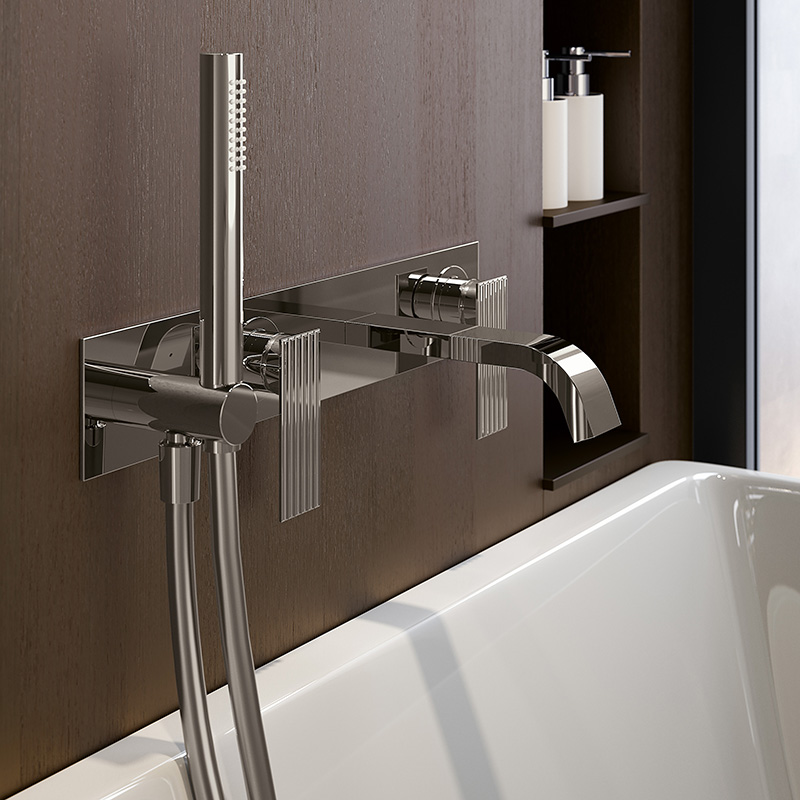 Miscelatore vasca a parete con piastra Ios Treemme