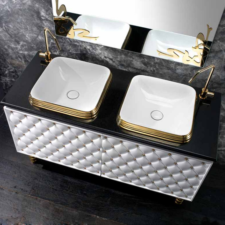 Lavabo soprapiano Square in oro Class A&T