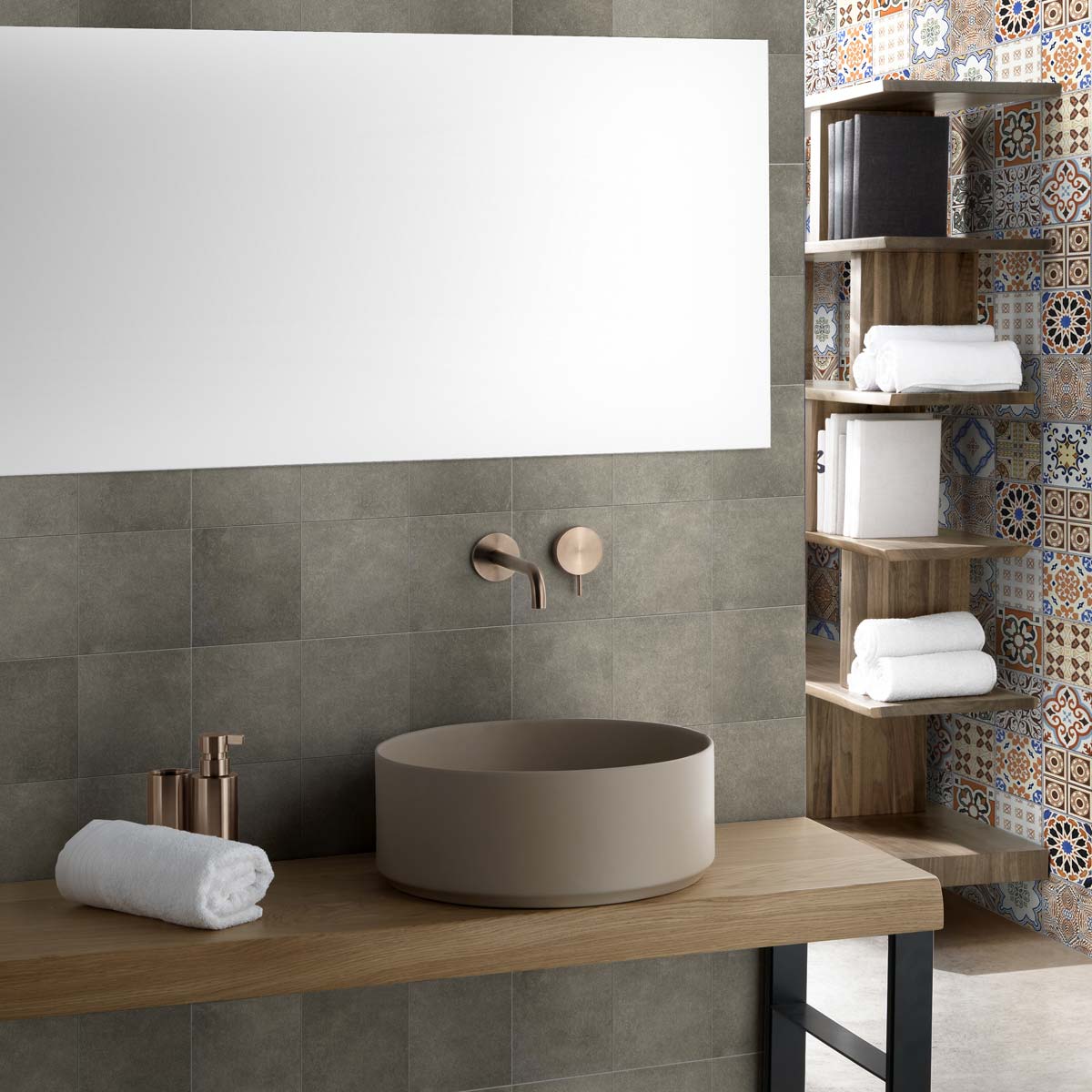 Miscelatore lavabo a due fori Round Linki