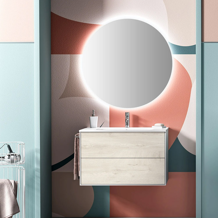 Mobile bagno sospeso con cassetti L.80 cm Ago