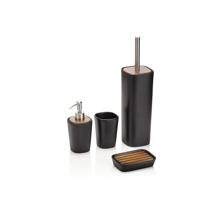 Set accessori bagno Wood nero
