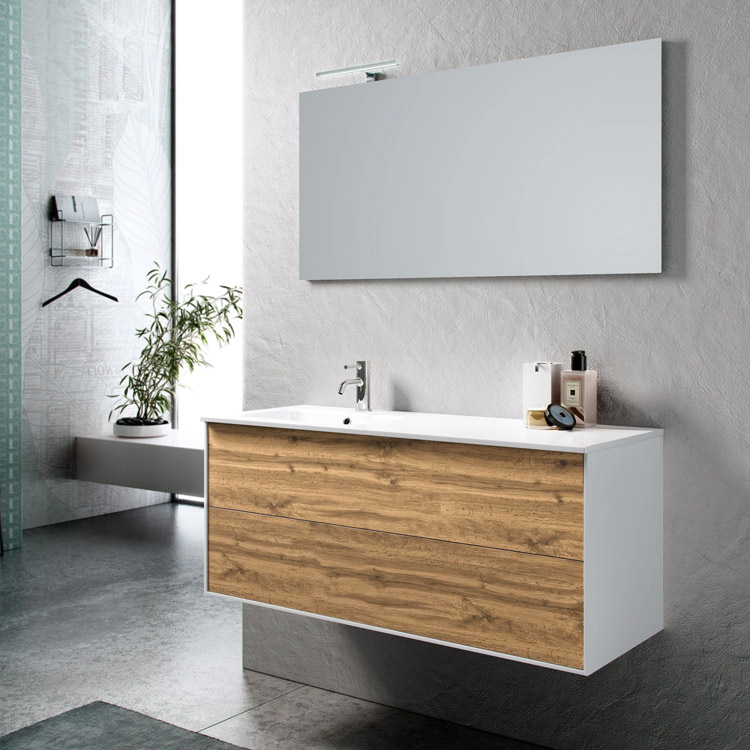 Mobile bagno sospeso con lavabo sinistro L.121 cm Ago