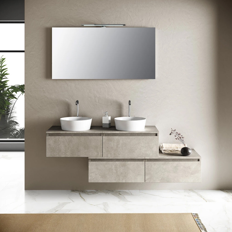 Mobile bagno con doppio lavabo YOKA