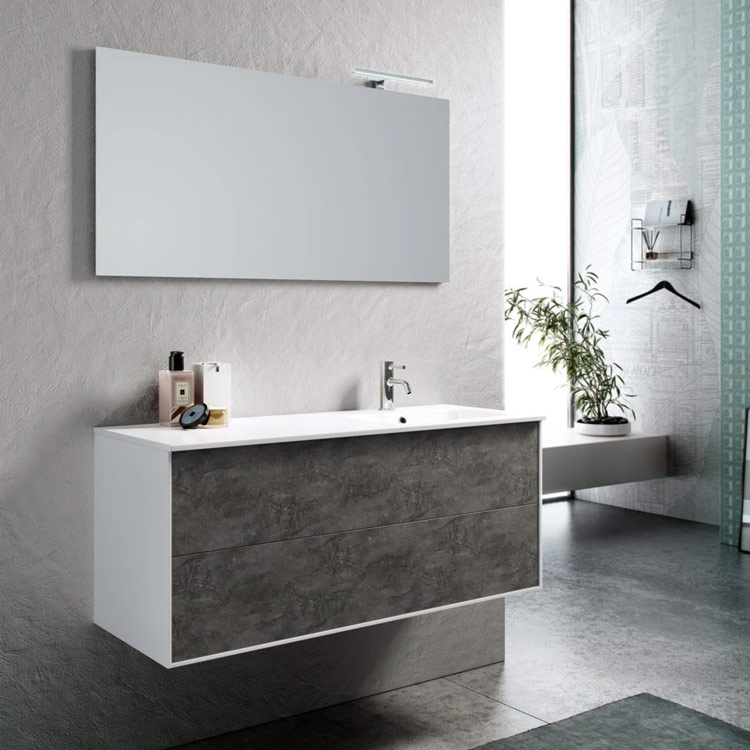 Mobile bagno sospeso con lavabo destro L.121 cm Ago