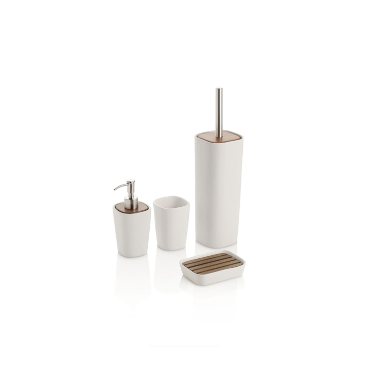 Set accessori bagno Wood bianco