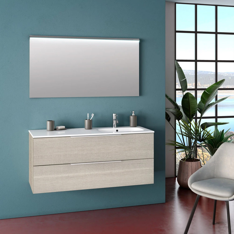 Mobile bagno sospeso con lavabo integrato Malmo Yuta