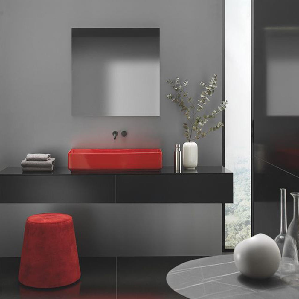 Lavabo da appoggio rosso lucido Fly AeT Italia