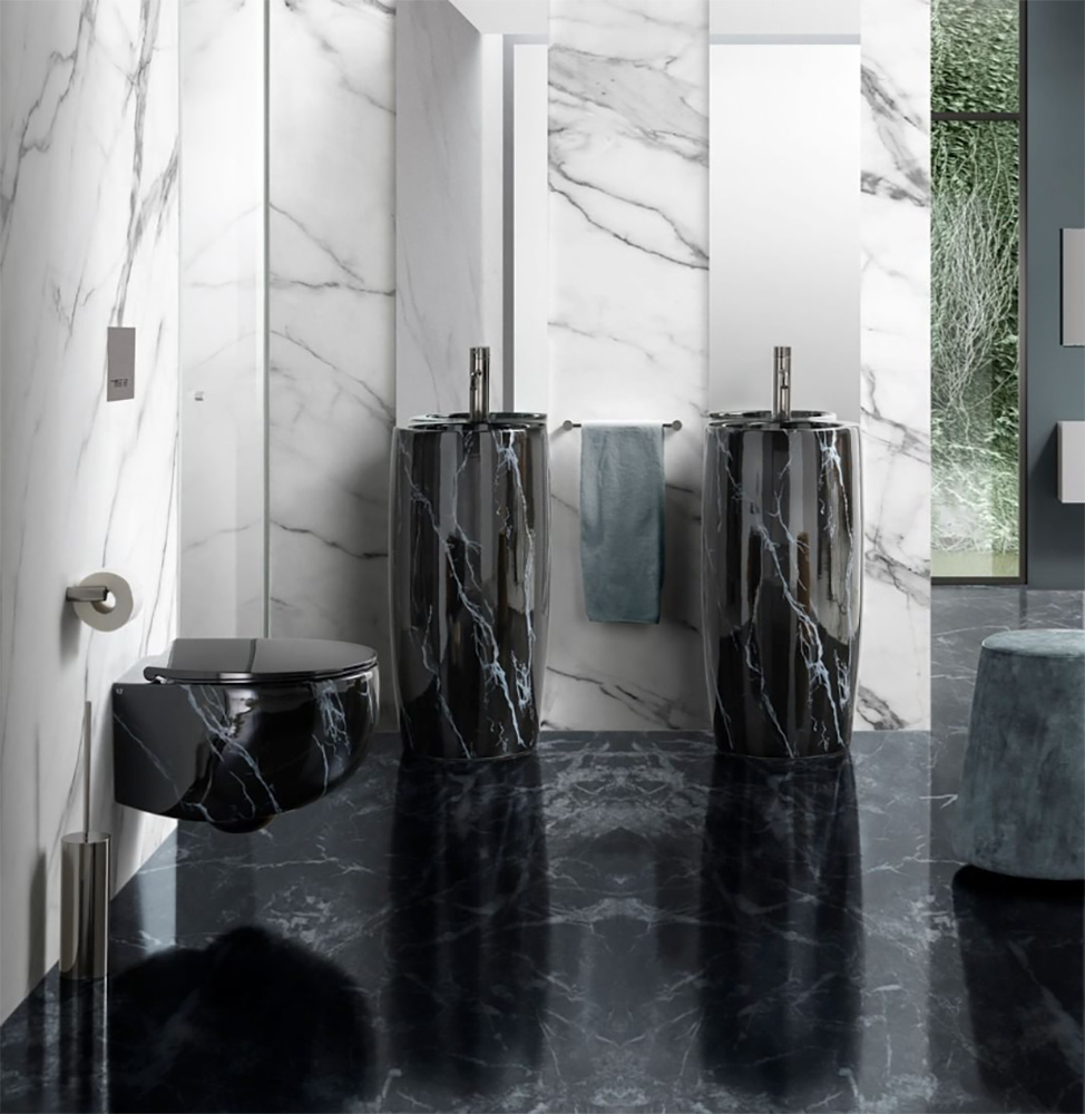 Lavabo freestanding effetto marmo Spot AeT Italia