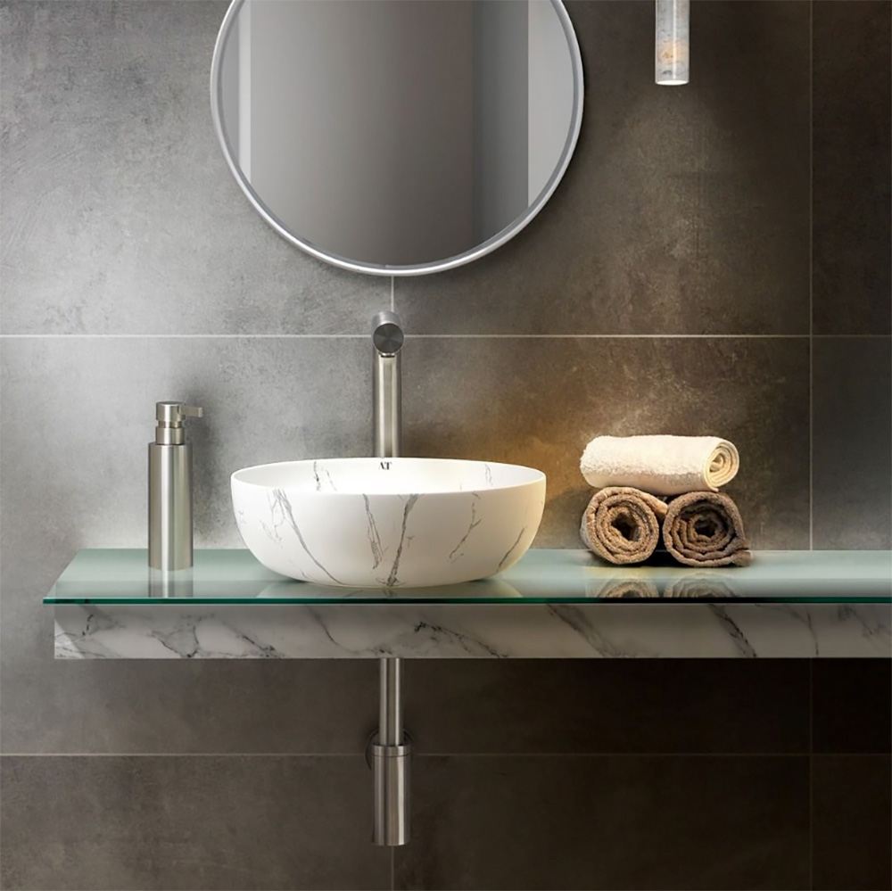 Lavabo da appoggio effetto marmo Bold AeT Italia
