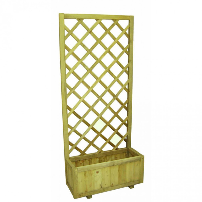 Fioreria con griglia in legno pino naturale