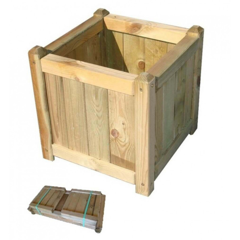 Fioriera in legno pino da giardino terrazzo 40x40x40 cm