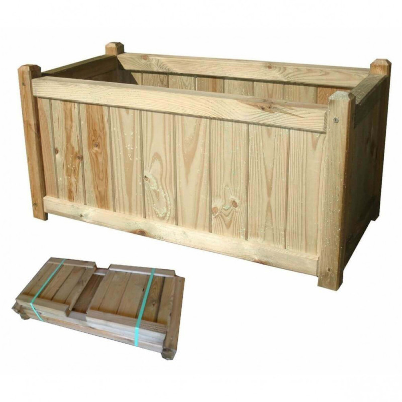 Fioriera in legno pino da giardino terrazzo 40x80x40 cm