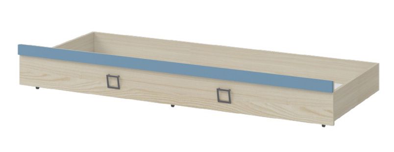 Letto estraibile "Benjamin", frassino / blu - 80 x 190 cm (l x p)