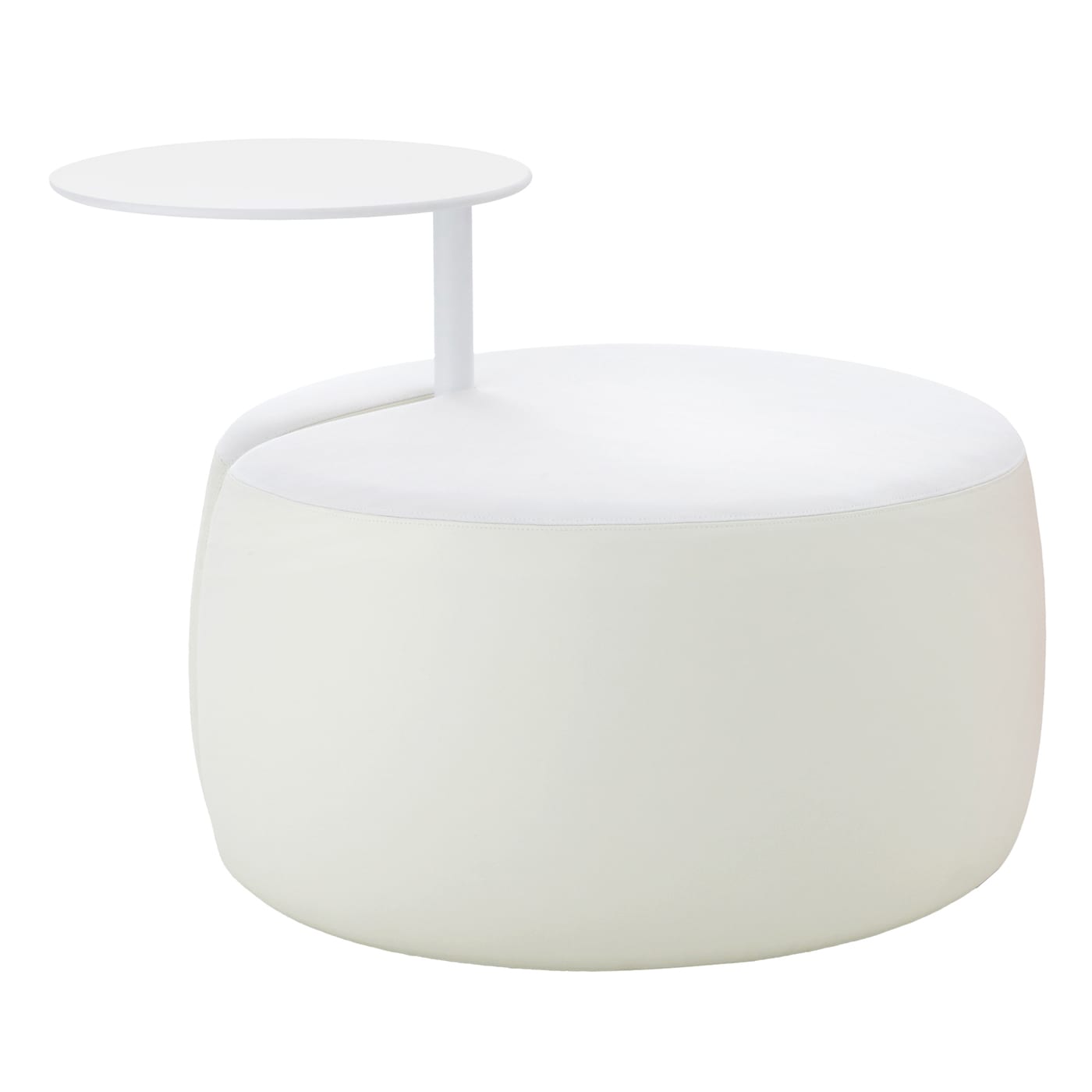 TOMMY piccolo pouf bianco CON tavolino di Basaglia + Rota Nodari