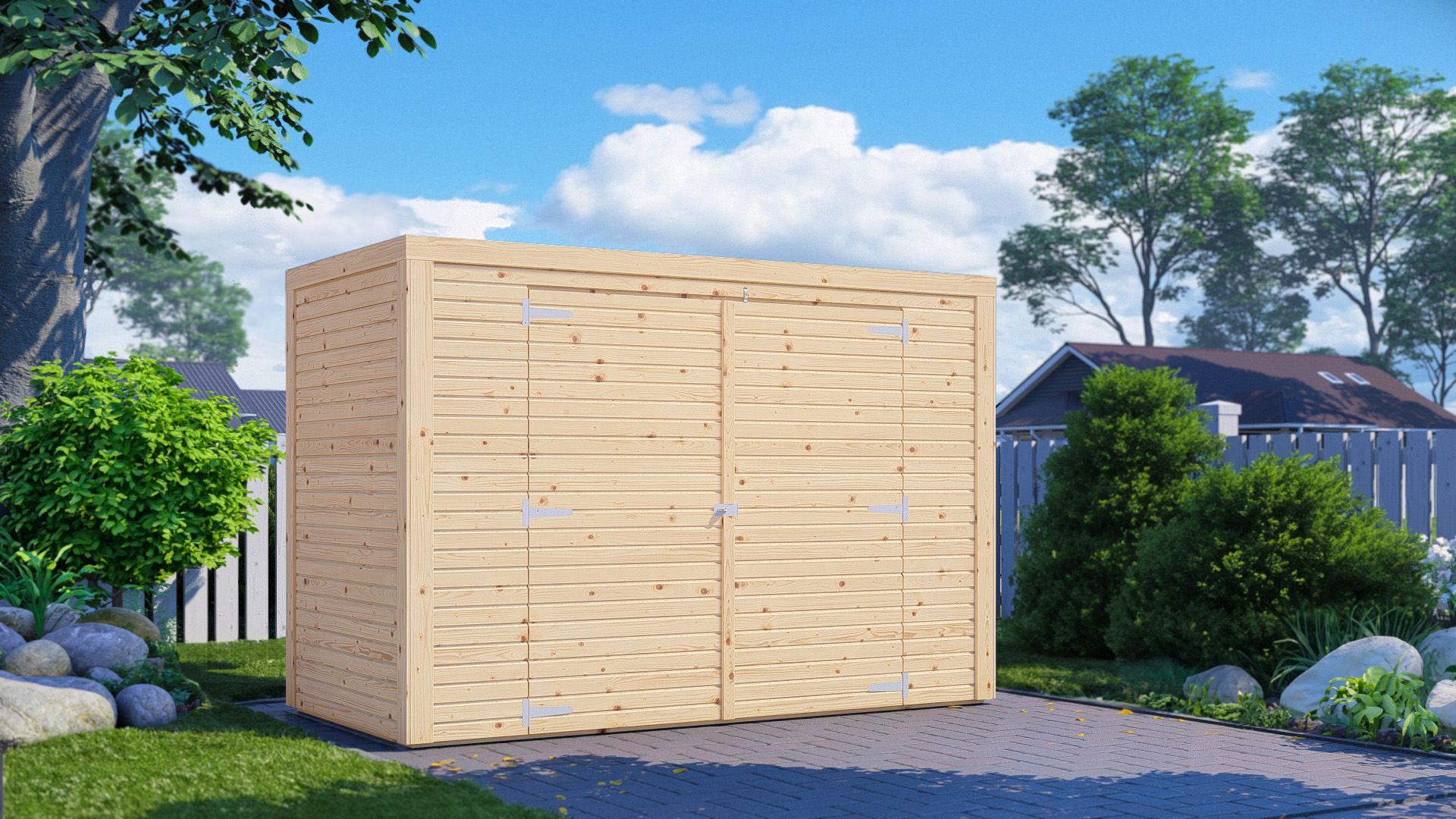 Armadietto da giardino prefabbricato "Coswig" 01, legno grezzo - 18 mm, superficie: 2,14 m², tetto piano