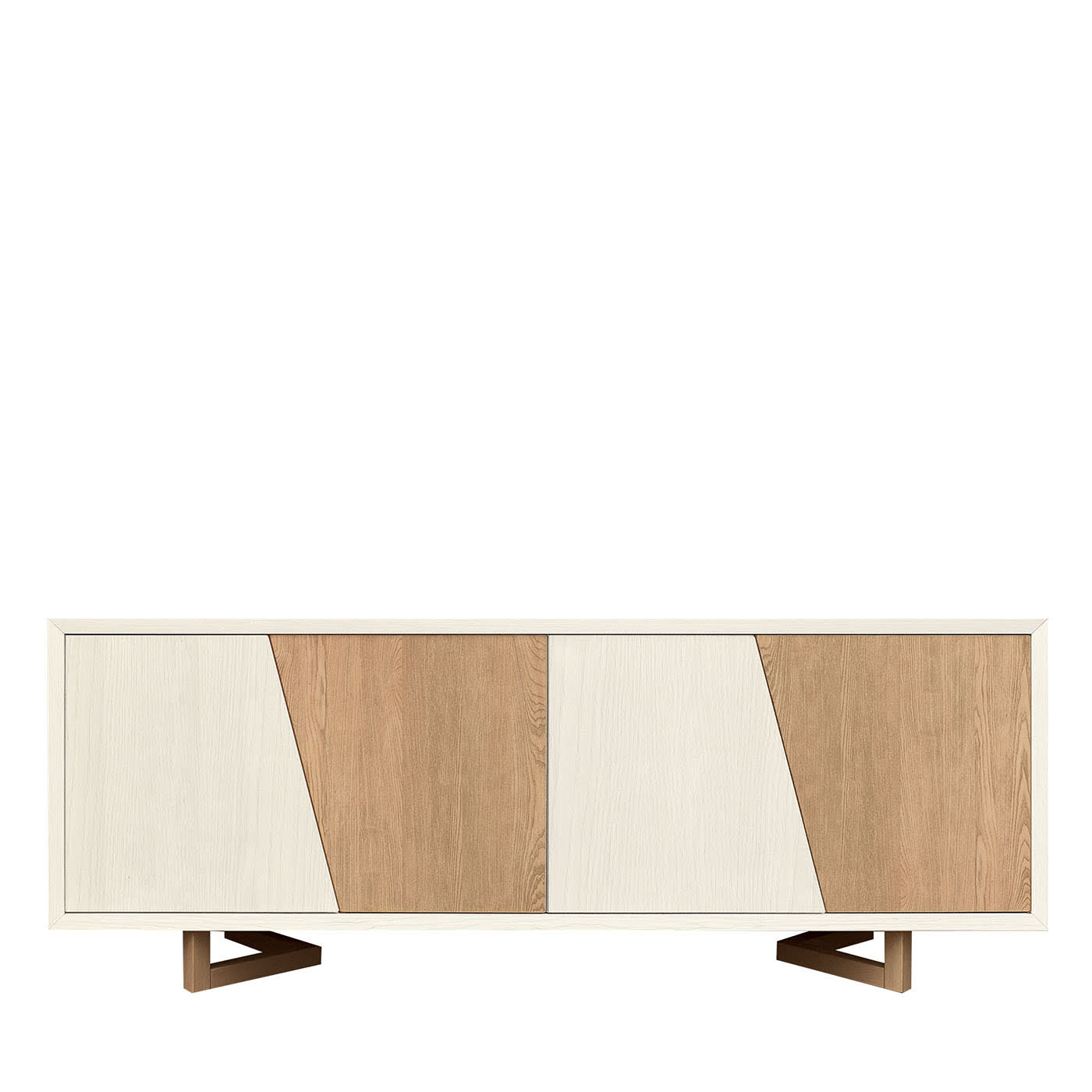 Credenza Urban Mosaic in Legno di Frassino Finitura Bianco Stil e Grano