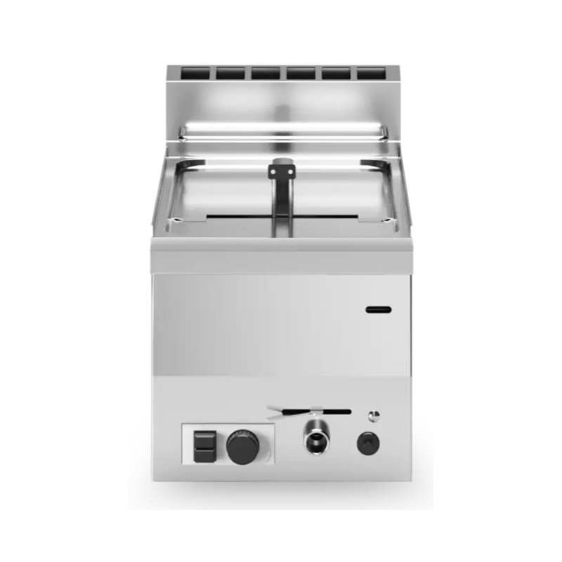 Friggitrice a gas da banco con rubinetto, capacità lt. 8