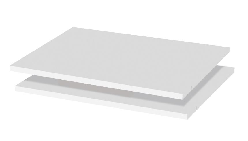 Ripiano per armadio, Set 2 pz; bianco - 88 x 50 cm (l x p)
