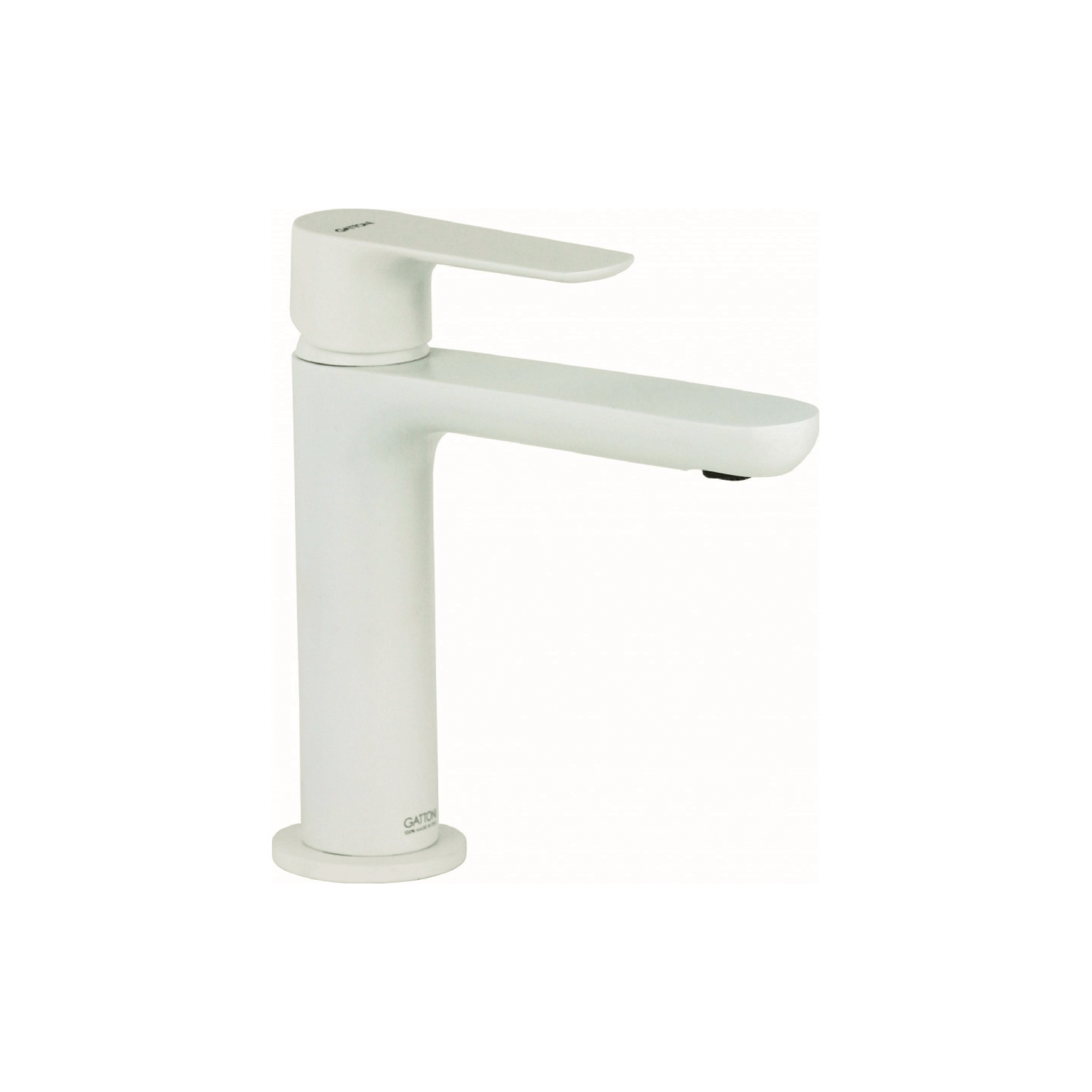Miscelatore Lavabo Monoforo Con Scarico Gattoni Rubinetteria "H20MIX 7000" Bianco Opaco