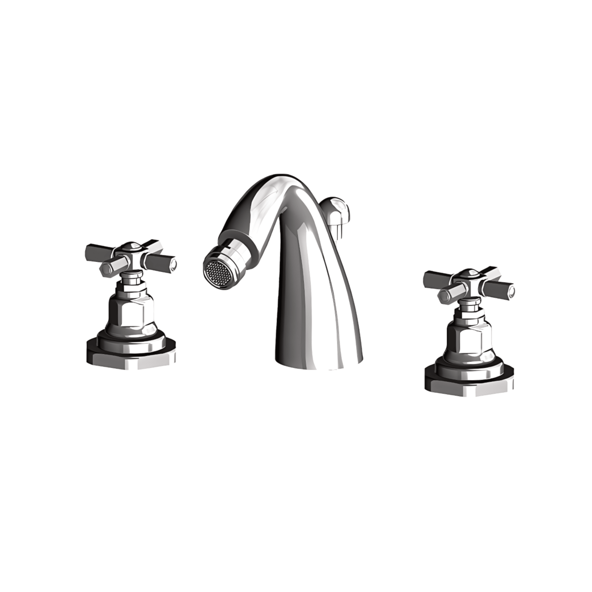 Miscelatore Bidet a Tre Fori Con Scarico Gattoni Rubinetteria "TRD" Cromo Lucido