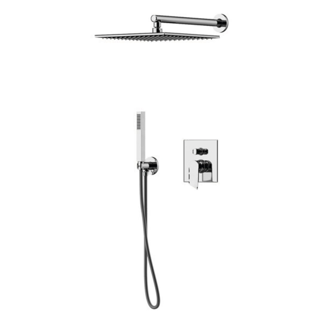 Set Doccia Completo Quadro Soffione 25x25 Cm Gattoni Rubinetteria "Soffiò"