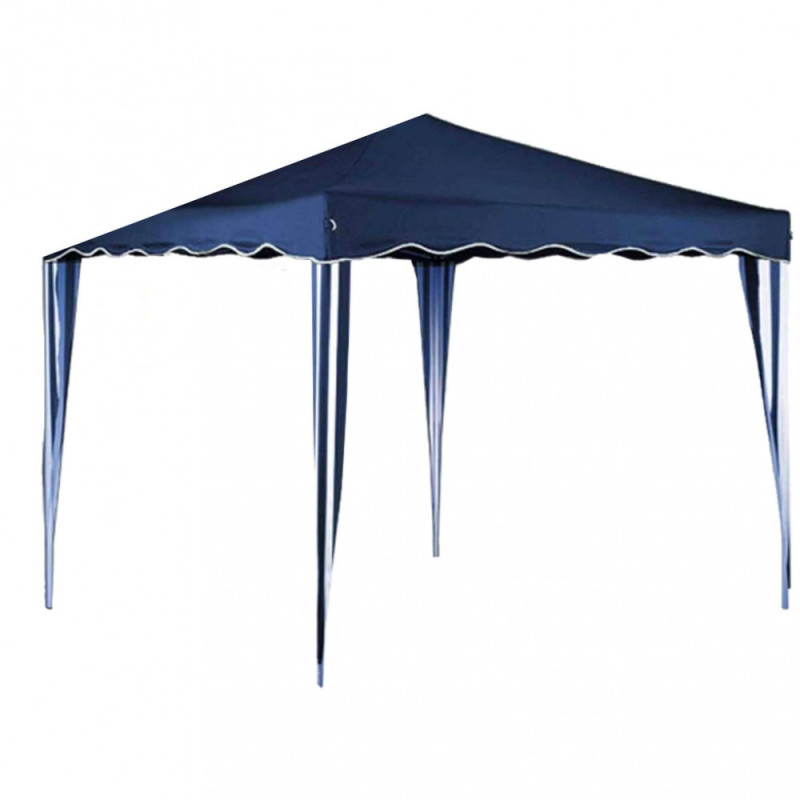 Gazebo pieghevole in metallo 3x3 blu con sacca