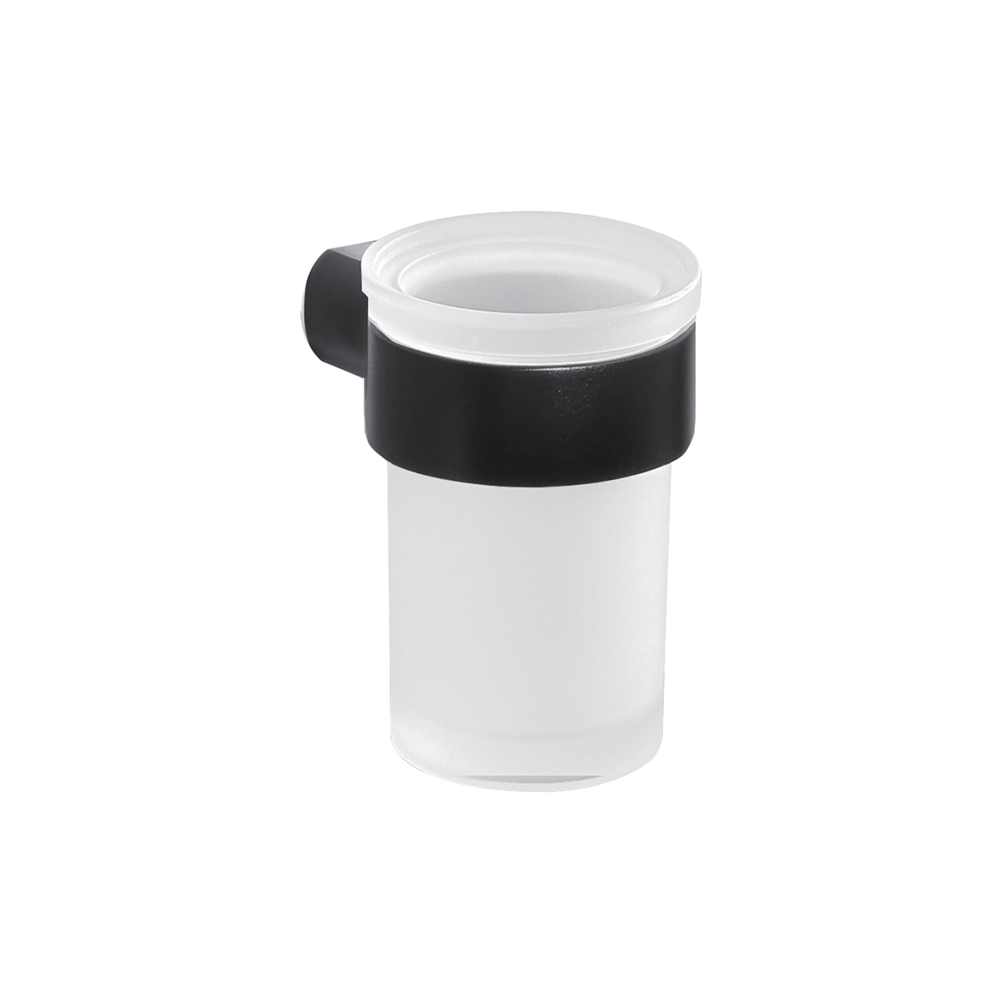 Portaspazzolino a Parete Gedy "Pirenei" Nero Opaco