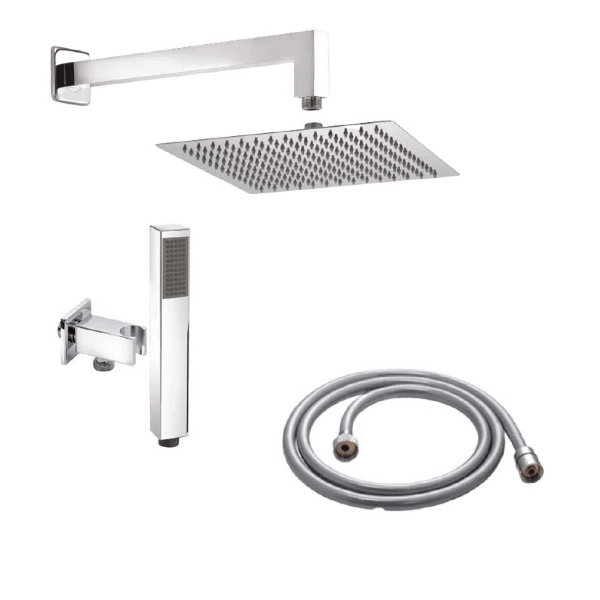 Set Doccia Completo Quadro Soffione 30x30 Cm Gedy "High Pro 03" Cromo Lucido