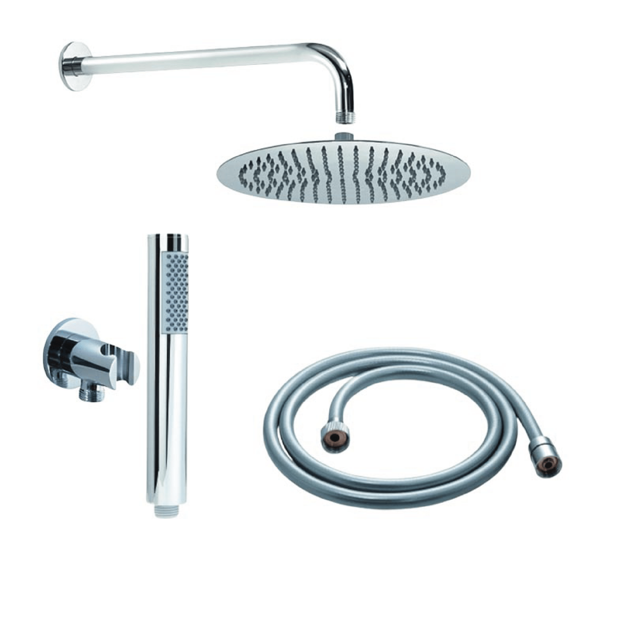 Set Doccia Completo Tondo Soffione Diam.20 Cm Gedy "High Pro 06" Cromo Lucido