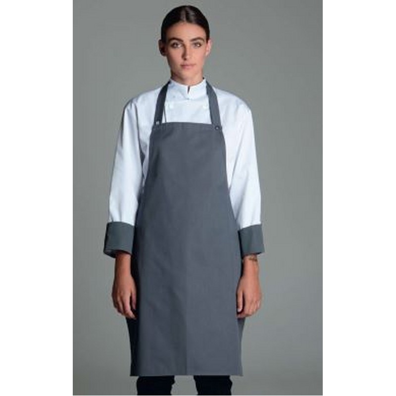 GREMBIULE BIANCO CON PETTORINA E ABBOTTONATURA REGOLABILE TAGLIA U