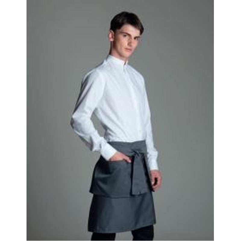 GREMBIULE GRIGIO CON DUE TASCHE MARSUPIO TAGLIA U