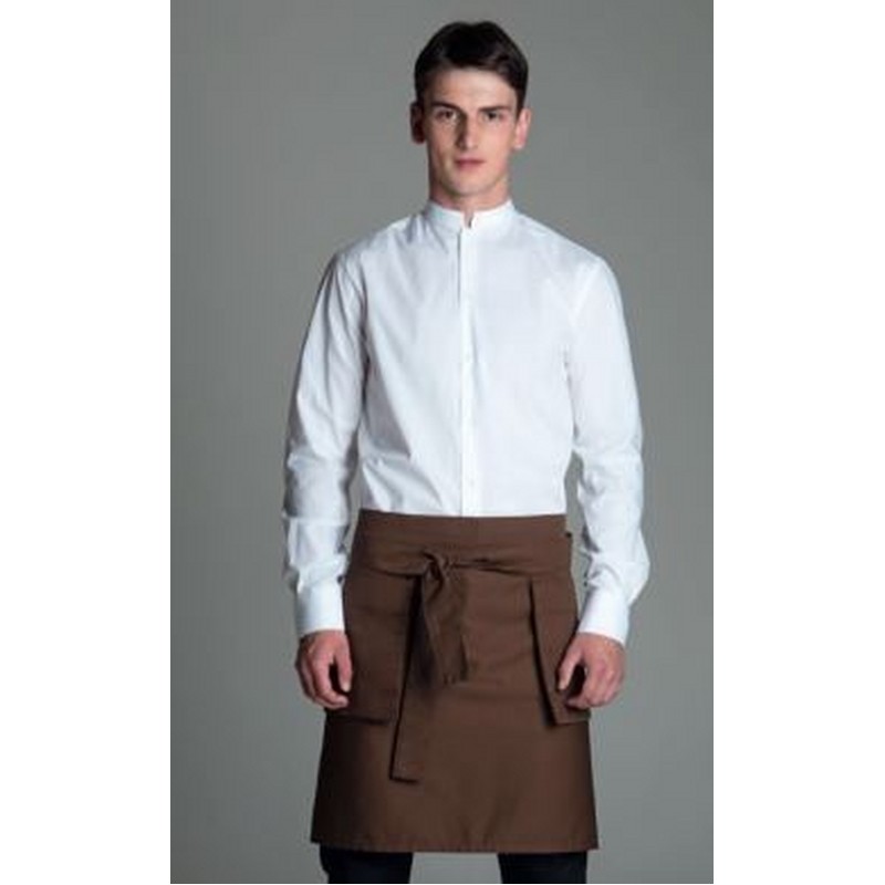 GREMBIULE MARRONE CON DUE TASCHE MARSUPIO TAGLIA U