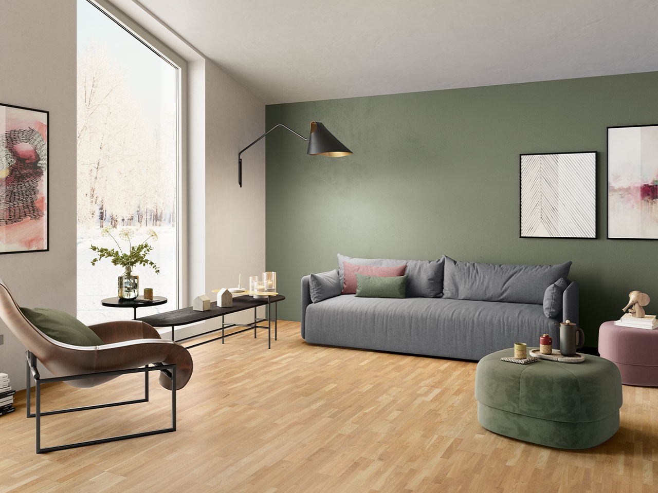 Parquet 4 Strip Rovere Naturale Verniciato Sbiancato - Hangar 4 White-70807