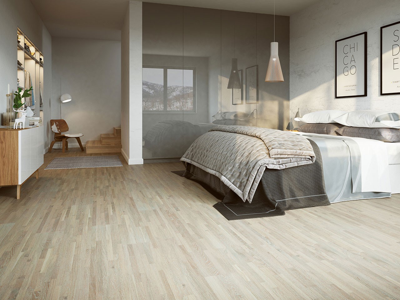 Parquet 6 Strip Rovere Naturale Verniciato Sbiancato - Hangar 6 Decapé-70791
