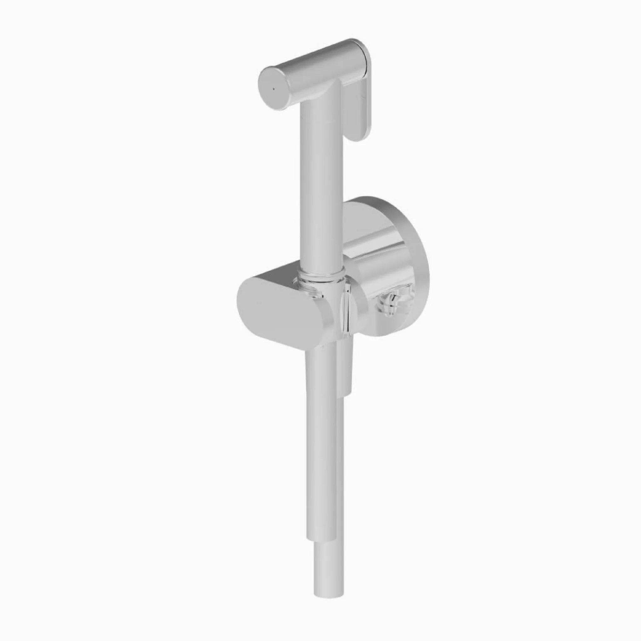 Idroscopino Tondo Con Doccino Valvola Di Sicurezza e Supporto a Muro Gattoni Rubinetteria "Circle Two" Nickel Spazzolato