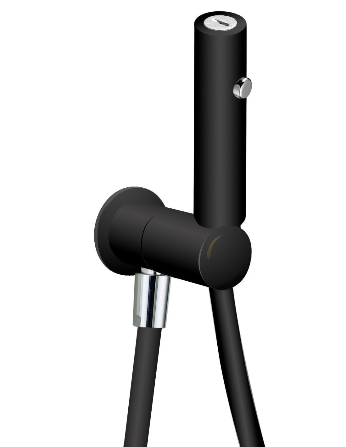 Idroscopino tondo con getto laser con flex in PVC NERO OPACO - IG727RNE